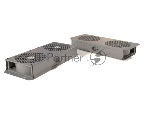 Вентиляторный модуль Hyperline TFAB-T2FR, без кабеля питания, 220V, 130,5х298х41,8 мм (ВхШхГ), вентиляторов: 2, поток: 100 м3/ч, для шкафов, цвет: сер