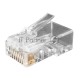 Коннектор Hyperline, RJ45(8p8c), кат. 6, неэкр., для одножильного и многожильного кабеля, 100 шт, цвет: прозрачный