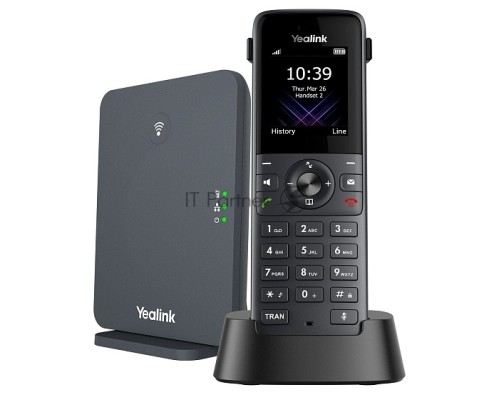 Телефон YEALINK DECT-трубка Yealink W73P DECT (база W70B+трубка W73H) до 10 SIP-аккаунтов, до 10 трубок на базу, до 20 одноврем. Вызовов