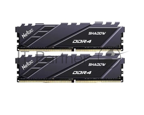 Оперативная память DDR4 Netac Shadow RGB 16GB (2x8GB) 3600MHz CL18 1.35V / NTSRD4P36DP-16E / Gray / with radiator