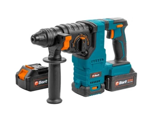 [Перфораторы] Bort Перфоратор аккумуляторный BHD-21LI-BL (2X4,0А.Ч) {Батарея 18 В; Частота ударов 4700 уд/мин; Вес изделия 3,4 кг; гарантия 2 г} [93413410]