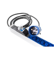 Блок силовых розеток Rem Rem-32, IEC 60320 С13 х 24, IEC 60320 С19 х 6, вход IEC 309, шнур 3 м, 1 463мм, однофазный 32А, автомат + индикатор, серый