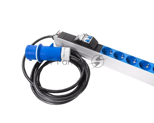 Блок силовых розеток Rem Rem-32, IEC 60320 С13, IEC 60320 С19 х 16, Shuko х 10, вход IEC 309, шнур 3 м, 1 463мм, однофазный 32А, автомат + индикатор, 