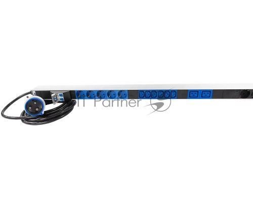 Блок силовых розеток Rem Rem-32, IEC 60320 С13, IEC 60320 С19 х 16, Shuko х 10, вход IEC 309, шнур 3 м, 1 463мм, однофазный 32А, автомат + индикатор, 