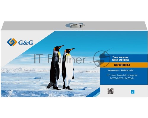 Картридж лазерный G&G GG-W2001A голубой (6000стр.) для HP Color LaserJet Enterprise M751dn