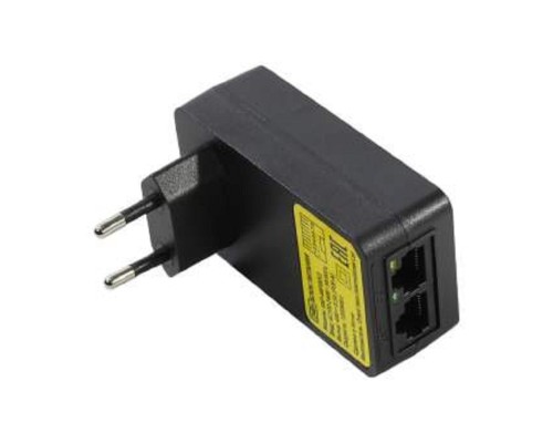[переходник] ORIENT SAP-48POEV2, PoE инжектор питания 24Вт, AC 100-240V/ DC 48V, 0.5A, вход: RJ45 LAN 10/100/1000Mbps, выход: RJ45 PoE тип A (1/2+,3/6-), совместим с оборудованием PoE IEEE 802.3af, вилка с кабелем