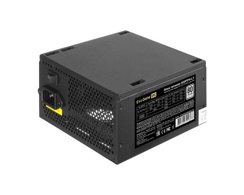Блок питания 650W ExeGate 80 PLUS® 650PPH-LT-S-OEM (ATX, APFC, КПД 82% (80 PLUS)SC, 12cm fan, 24pin, (4+4)pin, PCIe, 5xSATA, 3xIDE, black, кабель 220V с защитой от выдергивания)