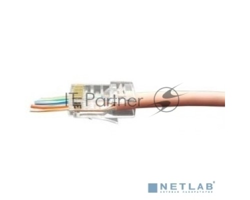 Разъем легкой оконцовки Hyperline PLEZ-8P8C-U-C6 RJ-45 (8P8C) под витую пару, категория 6 (50 µ