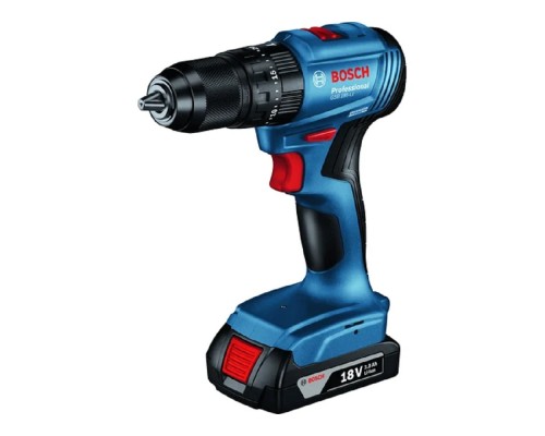 [Дрель, Шуруповерт] Дрель-шуруповерт аккумуляторная Bosch Аккумуляторная ударная дрель-шуруповёрт Bosch GSB 185-Li (2АКБ и ЗУ), 18В, 2А*ч, кейс (06019K310)