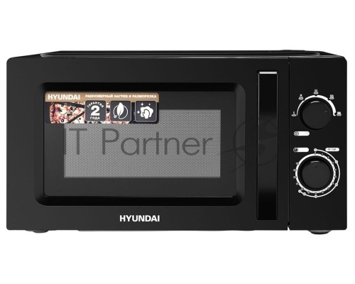Микроволновая печь Hyundai HYM-M2008 черный, 20 л, 700 Вт, переключатели - поворотный механизм