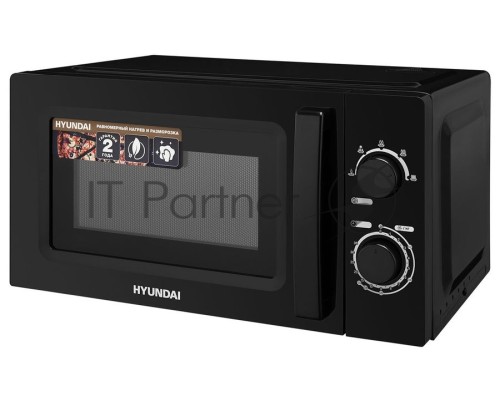 Микроволновая печь Hyundai HYM-M2008 черный, 20 л, 700 Вт, переключатели - поворотный механизм