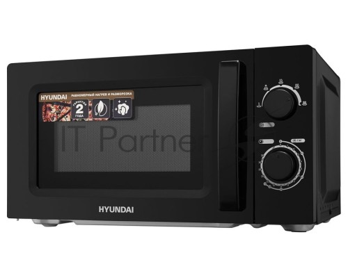 Микроволновая печь Hyundai HYM-M2008 черный, 20 л, 700 Вт, переключатели - поворотный механизм