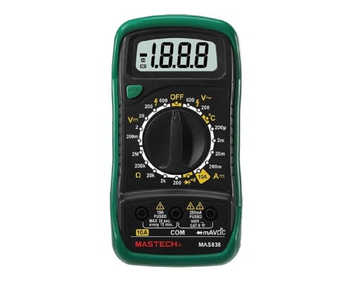 [Инструменты] Mastech (13-2008) Портативный мультиметр MAS838 в кожухе с прозвонкой и измерением температуры