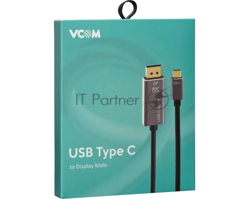 Кабель-адаптер USB Type-Cm --> DP1.4v (m) 8K@60Hz, 1.8m , Alum Shell,VCOM <CU480MC-1.8M>