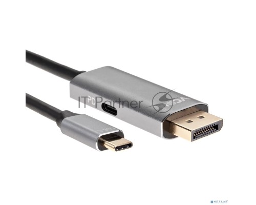 Кабель-адаптер USB Type-Cm --> DP1.4v (m) 8K@60Hz, PD 100W,1.8m , Alum Shell,VCOM <CU480MCPD-1.8M>