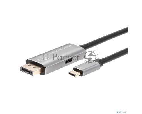 Кабель-адаптер USB Type-Cm --> DP1.4v (m) 8K@60Hz, PD 100W,1.8m , Alum Shell,VCOM <CU480MCPD-1.8M>