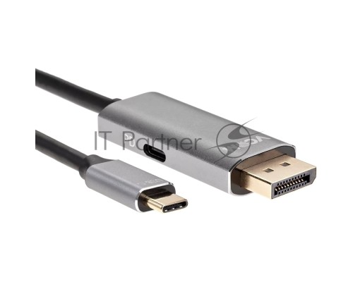 Кабель-адаптер USB Type-Cm --> DP1.4v (m) 8K@60Hz, PD 100W,1.8m , Alum Shell,VCOM <CU480MCPD-1.8M>