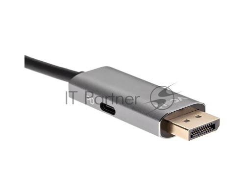 Кабель-адаптер USB Type-Cm --> DP1.4v (m) 8K@60Hz, PD 100W,1.8m , Alum Shell,VCOM <CU480MCPD-1.8M>