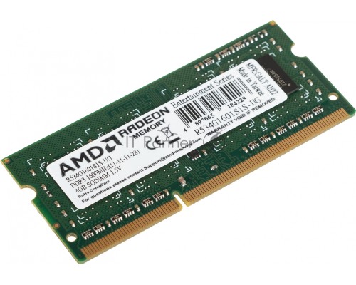 Оперативная память DDR3 4Gb 1600MHz AMD R534G1601S1S-UG RTL PC3-12800 CL11 SO-DIMM 204-pin 1.5В