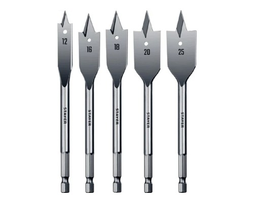 [Шпатели, мастерки, кельмы, терки, гладилки] Набор сверл Stayer 2950-H5,  по дереву,  шестигранный,  5шт