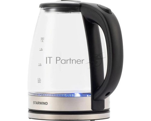 Чайник электрический Starwind SKG4777 1.8л. 2000Вт черный/прозрачный (корпус: стекло)