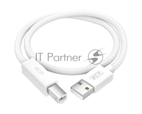 Кабель GCR Premium 0.5m USB 2.0, AM/BM, белый нейлон 28/24 AWG, экран, армированный, морозостойкий Кабель GCR Premium 0.5m USB 2.0, AM/BM, белый нейлон 28/24 AWG, экран, армированный, морозостойкий