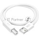 Кабель GCR Premium 0.5m USB 2.0, AM/BM, белый нейлон 28/24 AWG, экран, армированный, морозостойкий