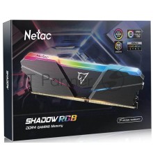 Оперативная память Netac Shadow DDR 4 DIMM 16Gb (8Gbx2) PC21300, 2666Mhz, NTSRD4P26DP-16E, RGB, C19 Grey, с радиатором