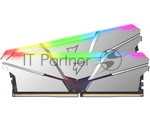 Оперативная память Netac 16Gb DDR5 4800Mhz DIMM (8Gbx2), NTSRD5P48DP-16S, RGB, CL40, Silver