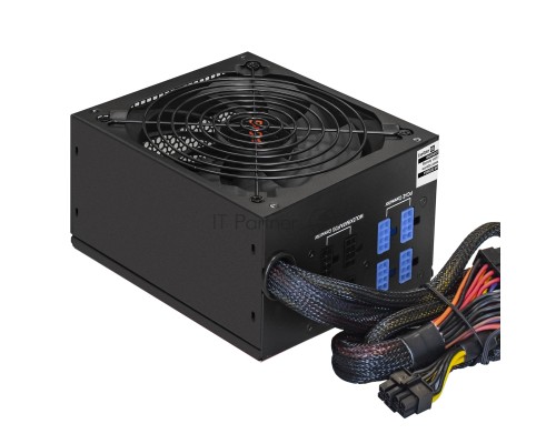 Серверный БП 600W ExeGate ServerPRO-600RADS (ATX, for 3U+ cases, APFC, КПД 80% (80 PLUS), 14cm fan, 24pin, (4+4)pin, PCIe, 5xSATA, 4xIDE, FDD, Cable Management, black)