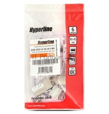 Вставка Keystone Jack RJ-45(8P8C) Hyperline KJNE-8P8C-C6-90-SH-F-WH, категория 6, экранированная, 110 IDC, заделка с помощью NE-TOOL, белая