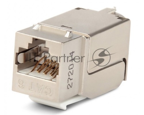 Вставка Keystone Jack RJ-45(8P8C) Hyperline KJNE-8P8C-C6-90-SH-F-WH, категория 6, экранированная, 110 IDC, заделка с помощью NE-TOOL, белая