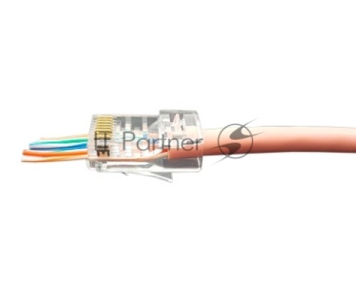 Разъем легкой оконцовки RJ-45 (8P8C) Hyperline PLEZ-8P8C-U-C6-100 под витую пару, категория 6 (50 µ
