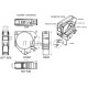 Крепление для Keystone Jack на DIN-рейку Hyperline FP-IE-DIN-KJ-1A-GY в распределительные щиты для промышленных решений, с 2-мя боковыми крышками, ширина 21 мм