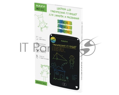 Планшет LCD для заметок и рисования Maxvi MGT-01С black