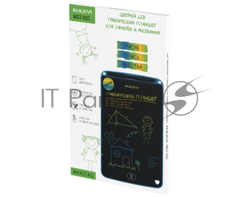 Планшет LCD для заметок и рисования Maxvi MGT-02С blue