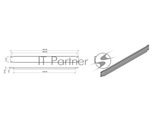 Фальш-панель Hyperline BPV, неперфорированная, 19