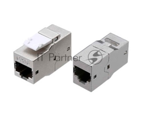 Проходной адаптер (coupler) Hyperline CA2-KJ-C(XX)-SH-BK, RJ45(8p8c), keystone, кат. 6, экр., цвет: чёрный