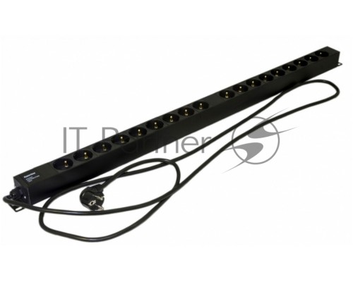 Блок силовых розеток Hyperline SHE-(XX)SH, Shuko х 18, вход Schuko, 19