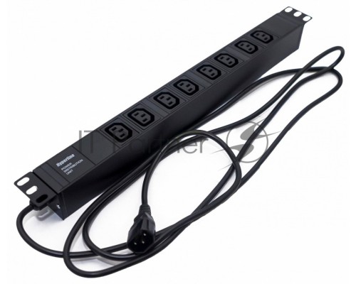 Блок силовых розеток Hyperline SHE19-(XX)IEC, IEC 60320 С13 х 8, вход IEC 60320 C14, 19