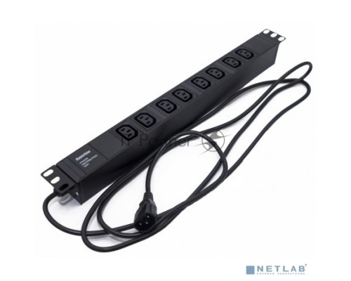 Блок силовых розеток Hyperline SHE19-(XX)IEC, IEC 60320 С13 х 8, вход IEC 60320 C14, 19