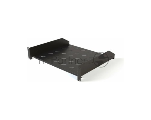 Полка Hyperline TAL3, углов., 2U, 440х600 мм (ШхГ), для шкафов, цвет: чёрный