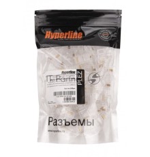 Разъём Hyperline PLEZ-8P8C-U-C5, RJ45(8p8c), кат. 5е, неэкр., для одножильного и многожильного кабеля, 100 шт, цвет: прозрачный, язычок Arch