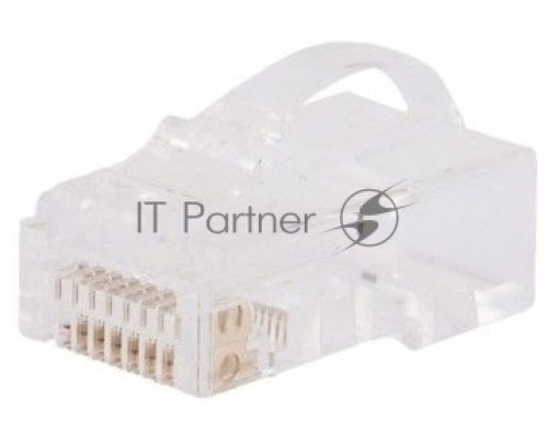 Разъём Hyperline PLEZ-8P8C-U-C5, RJ45(8p8c), кат. 5е, неэкр., для одножильного и многожильного кабеля, 100 шт, цвет: прозрачный, язычок Arch