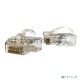 Разъём Hyperline PLEZ-8P8C-U-C5, RJ45(8p8c), кат. 5е, неэкр., для одножильного и многожильного кабеля, 100 шт, цвет: прозрачный, язычок Arch