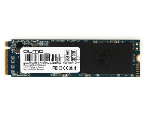 Накопитель SSD 512GB PCIe Gen3x4 NVMe 1.3 M2 2280 QUMO Novation TLC 3D (Q3DT-512GSKF-NM2)  SM2263XT R/W 2500/1900 MB/s 4K-64: r/w 220/192К IOPS 240TBW OEM