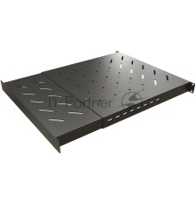 Полка Hyperline TSD3H, раздвижная, 1U, 483х1100 мм (ШхГ), для шкафов, цвет: чёрный