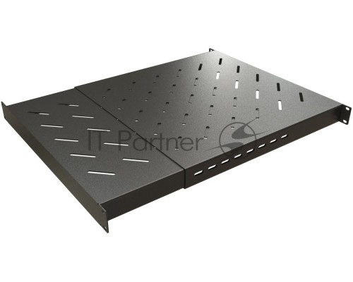 Полка Hyperline TSD3H, раздвижная, 1U, 483х1100 мм (ШхГ), для шкафов, цвет: чёрный