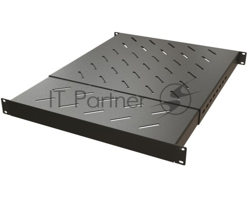 Полка Hyperline TSD3H, раздвижная, 1U, 483х1100 мм (ШхГ), для шкафов, цвет: чёрный