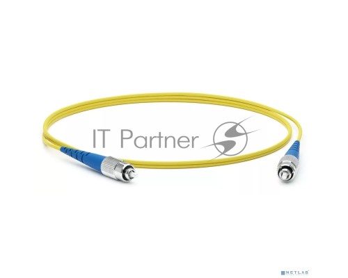 Комм. шнур оптический Hyperline, Simplex FC/FC (UPC), OS2 9/125, LSZH, 2м, Ø 2мм, синий хвостовик, цвет: жёлтый